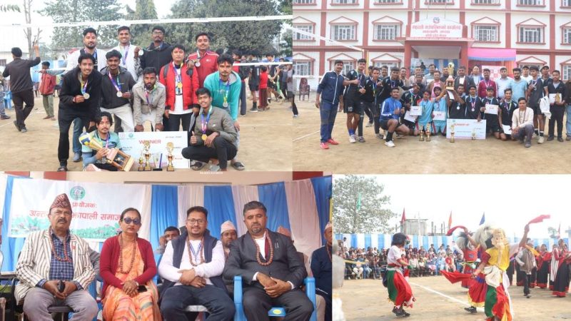 बाह्रदशी दोस्रो अध्यक्ष कप आमन्त्रित खुल्ला पुरुष भलिबल प्रतियोगिताको विजेता ट्रफी भद्रपुर नगरपालिकालाई